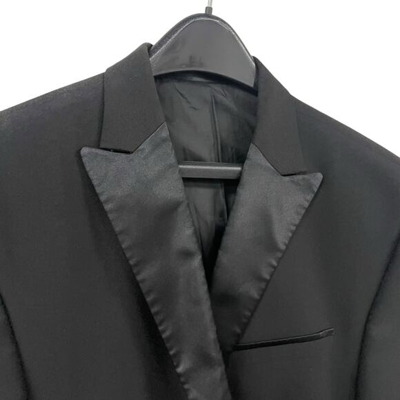 Kenneth Cole New York Button Front Tuxedo Jacket Black Mens 44 Long - Picture 4 of 7